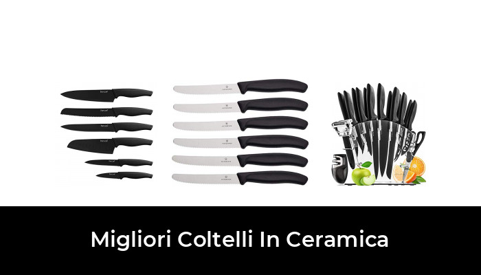 coltello da cucina con blocco per coltelli EwigYou 4 coltelli in ceramica e 1 pelapatate multiuso Set di 6 coltelli in ceramica 