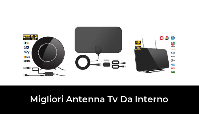 Antenne TV Zttopo Antenna Interna TV Fino a 110 miglia per DVB-T,DVB-T2 H.265 con Amplificatore di Segnale HDTV Antenna 4K 1080P Full HD Super Sottile 3.8m di Cavo