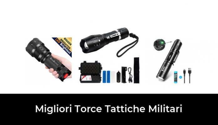 Besjaar Torcia LED Tattica 2 Pezzi - 10000 Lumen, 5 Modalità, Impermeabile IP65, Potente Faretto Da Campeggio Con Custodia - 6