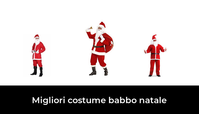 Frecoccialo Costume di Babbo Natale 6 PCS per Adulti Super Lusso Costume Santa Claus Costume Natale Cappotto+Cappello+Pants+Cintura+Stivali+Barba Rosso Binaco S-3XL 