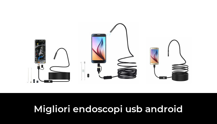 iPhone Endoscopio per auto USB HD endoscopio con convertitore 3 in 1 LED iOS linea delicata, 2 m smartphone tablet You's per Android impermeabile 