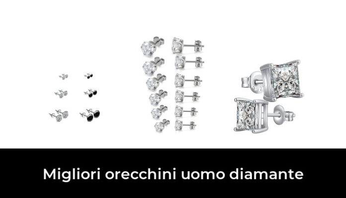 Orecchini Uomo Diamante Finto - Magnetici Click-on - Argento Con Zirconi
