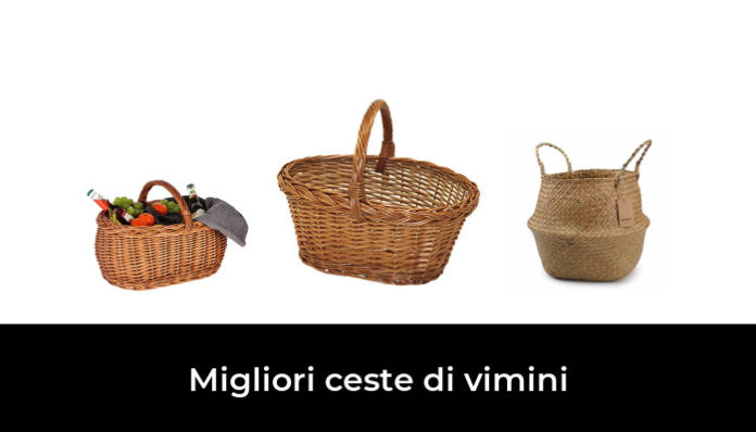 KOTARBAU Cesto In Vimini Per La Spesa Naturale: Spazioso, Eco-friendly, Con Manico Rigido – 45x31x23 Cm
