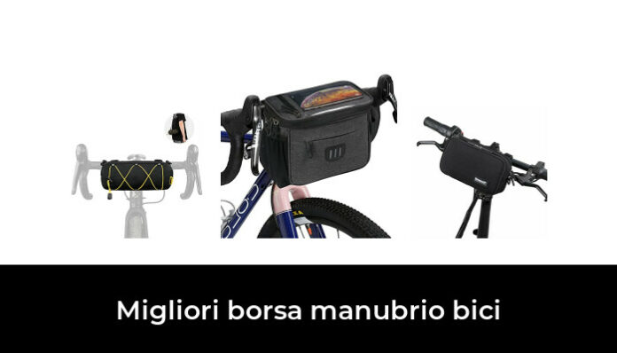 Borsa Manubrio Bici Nero in Tessuto Oxford - Doppia Tasca, Cestino