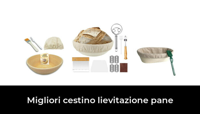 Banneton Bread Cesto Lievitazione Pane In Rattan Naturale 22cm - Kit Panificazione Con Fodera Lino, Spazzola E Lama Banneton Proofing Basket