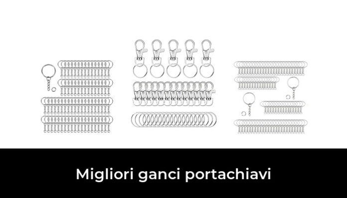 LEOBRO Kit 40 Portachiavi E Moschettoni – Anelli E Ganci Per Fai Da Te, Artigianato, Ciondoli – Argento